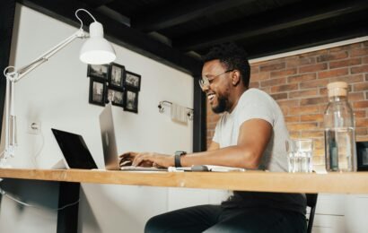 image of a writer smiling